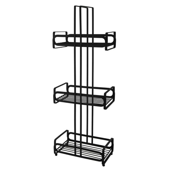 Granton 28 in. X 10 in. Freestanding 3-Tier Shower Caddy in Black - Picture 1 of 4